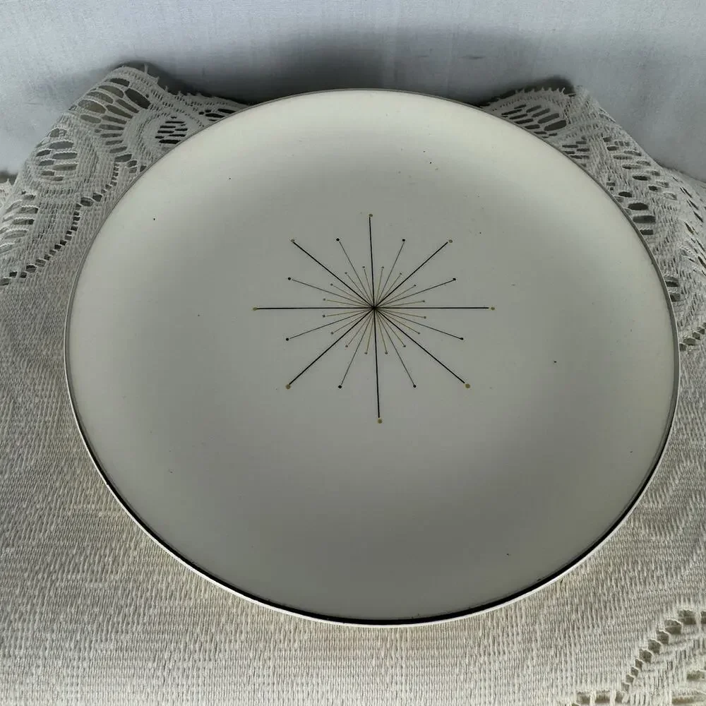 VTG Homer Laughlin Atomic MODERN STAR Small Plate 6.5” Salad Dessert Retro MCM